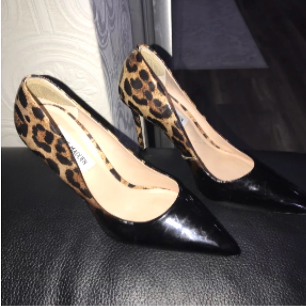 Leopard Print and Black Women's Heels